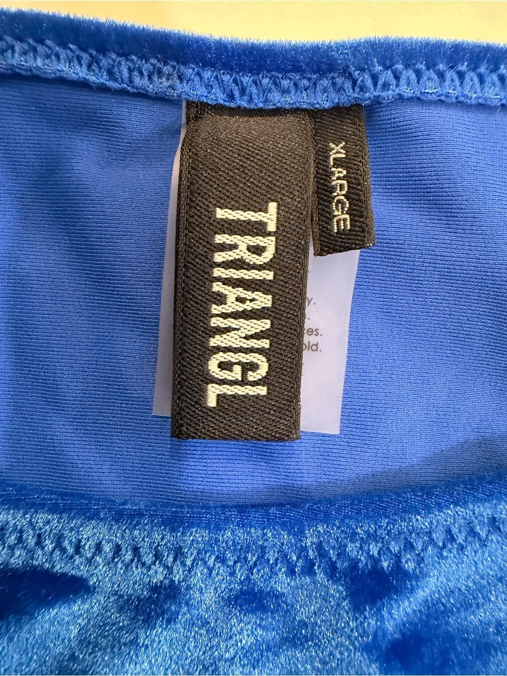 TRIANGL Vinca Blue Velvet Triangle Tie Bikini Set XL
